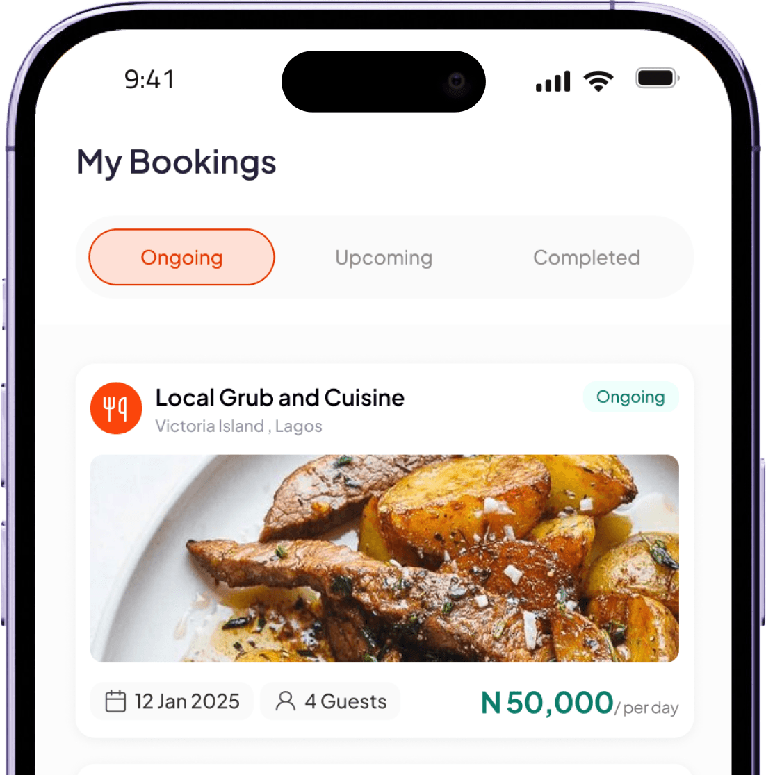 liinae app bookings screen