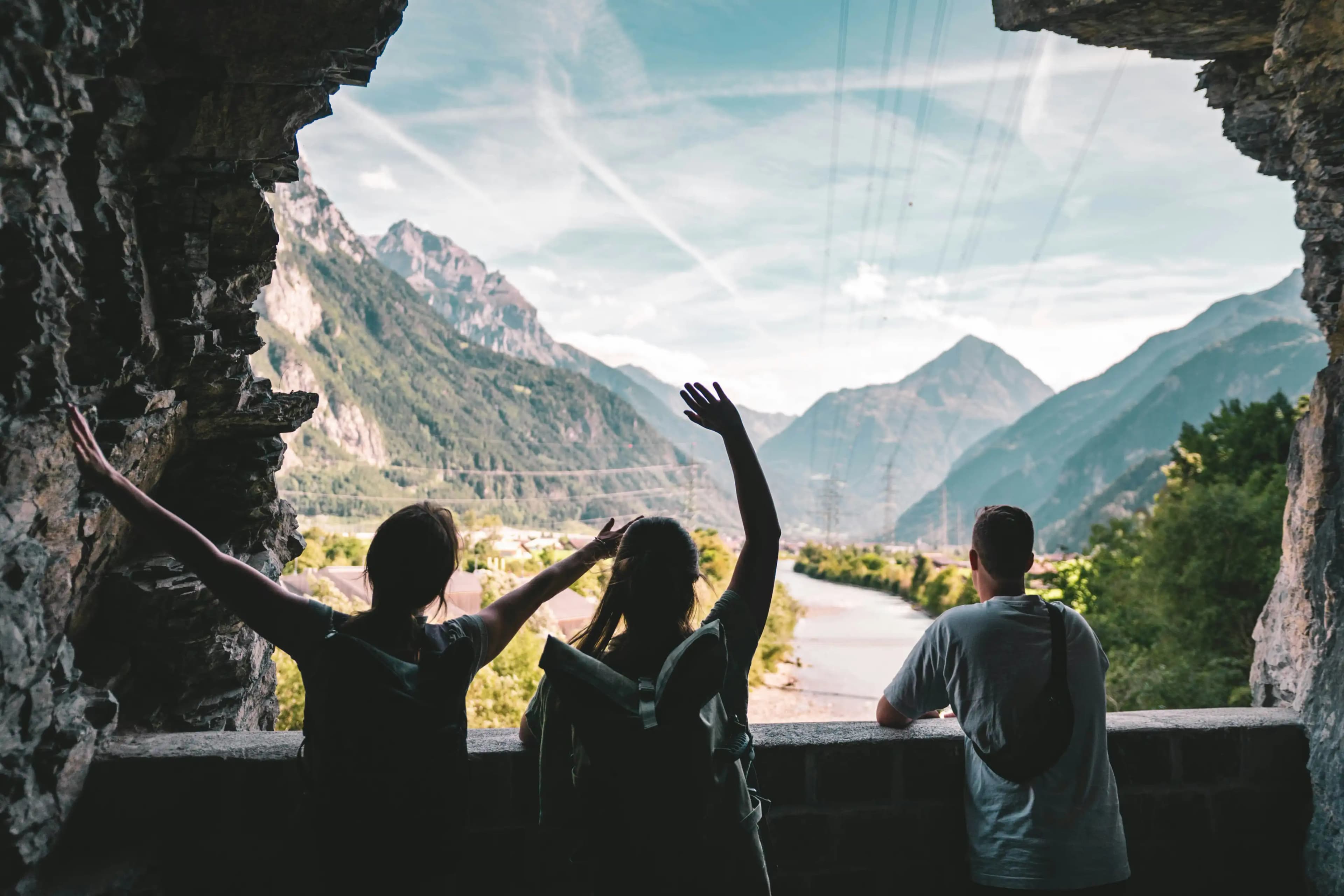 excited people going on an adventure